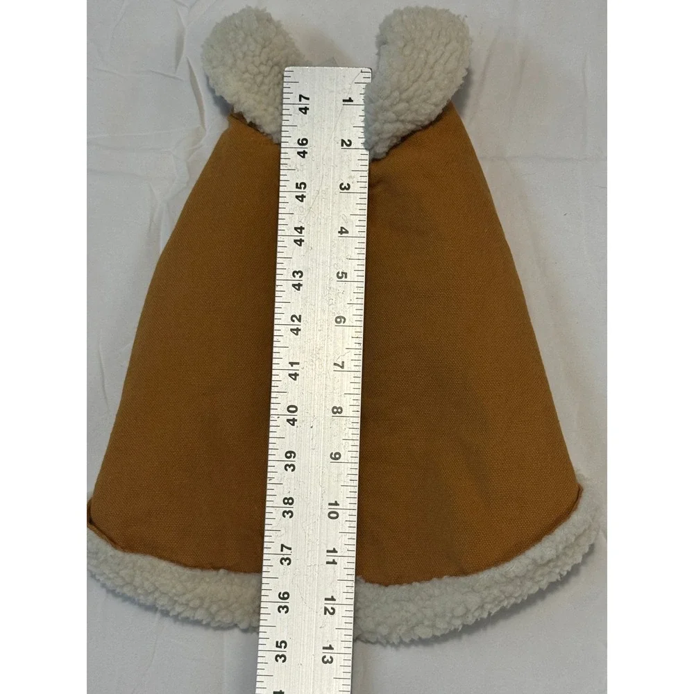 Brown Canvas Dog Chore Coat Fleece Lined Pet Vest Jacket Small